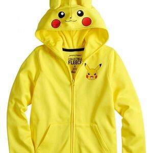 Jumping Beans Pokemon Pikachu Hoodie Yellow Zip Up Sweatshirt Boy’s Sz 5